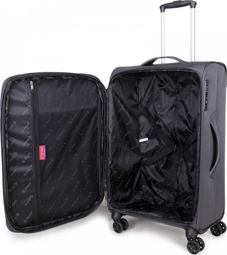 Decent D-Upright Grote Koffer - 76 cm -102/109 Liter - Expandable - TSA Slot - Grijs-3