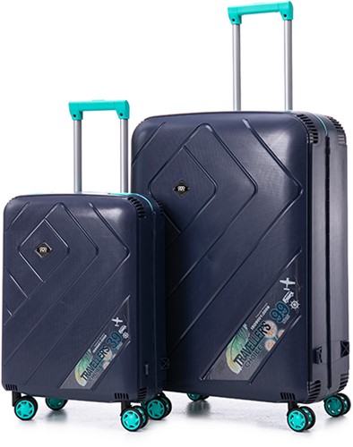Royalty Rolls Saint-Tropez 2-delige PP Kofferset - Donkerblauw