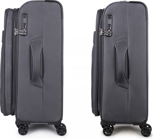Decent D-Upright Middelgrote Koffer - 66 cm - 65/70 Liter - Expandable - TSA Slot - Grijs-3