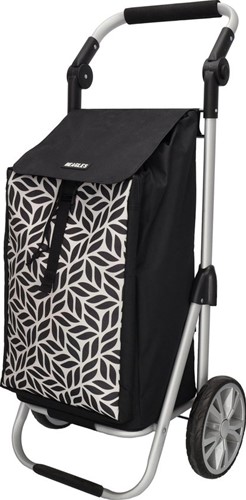 Beagles Alberic Boodschappenkar / Shoppingtrolley - Zwart Witte Bloem