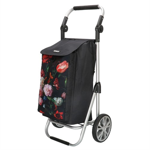 Beagles Alberic Boodschappenkar / Shoppingtrolley - Bloem Zwart