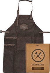 Hide & Stitches Leren BBQ Schort - Donkerbruin