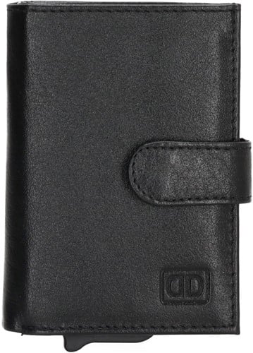 Double D Jaipur Leren Creditcardhouder / Portemonnee - Zwart