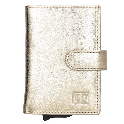 Double D Jaipur Leren Creditcardhouder / Portemonnee - Goud