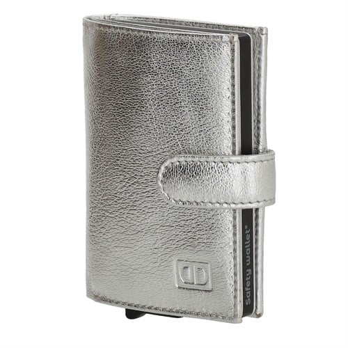 Double D Jaipur Leren Creditcardhouder / Portemonnee - Zilver-2