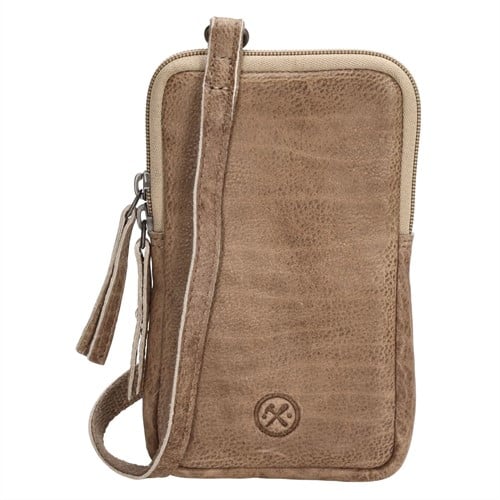 Hide & Stitches Paint Rock Leren Telefoontasje / Crossbodytasje / Heuptas - Zand