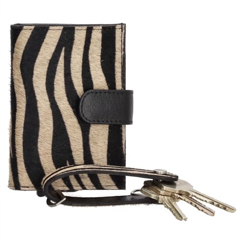 Hide & Stitches Wallowa Safety Wallet + Keyring - Zebra