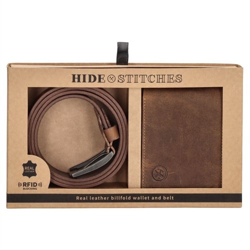 Hide & Stitches Idaho Billfold + Riem - Bruin
