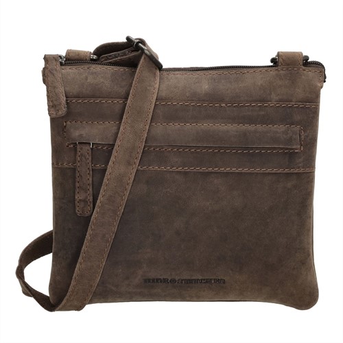 Hide & Stitches Idaho Schoudertas S / Crossbody Flat - Donkerbruin