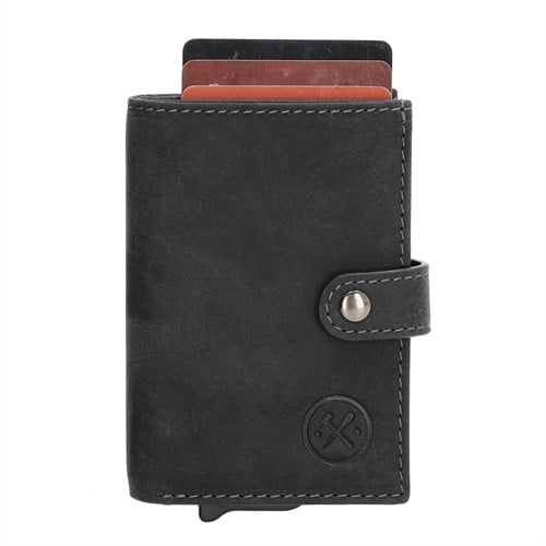 Hide & Stitches Idaho Pasjeshouder / Safety Wallet - Zwart