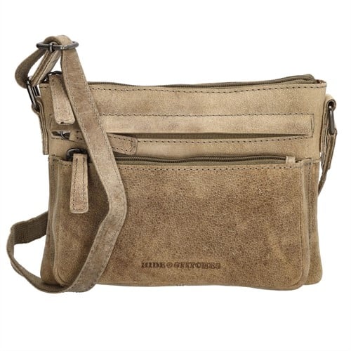 Hide & Stitches Idaho Schoudertas S / Crossbodytas - Donkerzand