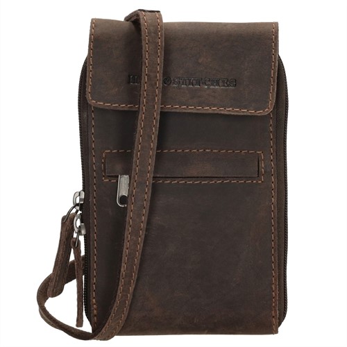 Hide & Stitches Idaho Telefoontasje / Crossbodytas / Heuptas - Donkerbruin