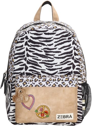Zebra Trends Girls Rugzak Tiger Leopard - Wit Beige
