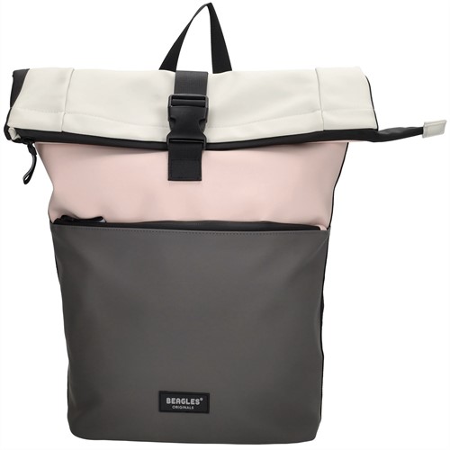 Beagles Originals Multicolor Originals Rolltop Laptoprugzak - 15,6 inch - Lichtroze
