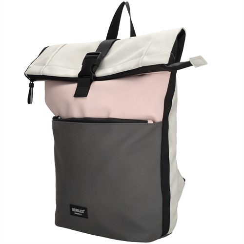 Beagles Originals Multicolor Originals Rolltop Laptoprugzak - 15,6 inch - Lichtroze-2
