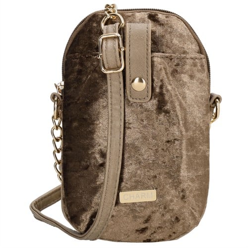 Charm London Velvet Telefoontasje - Brons