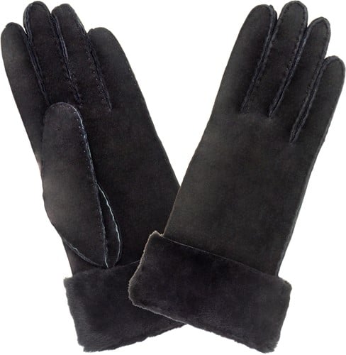 Glove Story Merino Leren Dames Handschoenen Maat 8 - Zwart