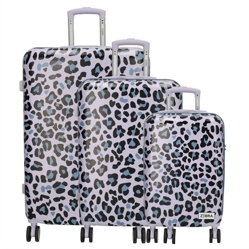 Zebra Trends Animal Travel Kofferset - 3 delig - TSA slot - Lila Panter