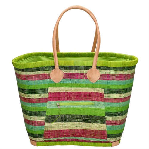 PE Florence Raffia Rieten Mand XL - Limegroen