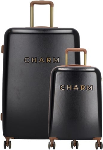 Charm London Capetown Kofferset 2 delig - TSA slot - Zwart