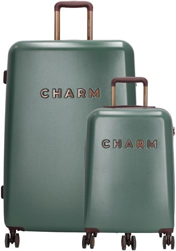 Charm London Capetown Kofferset 2 delig - TSA slot - Donkergroen