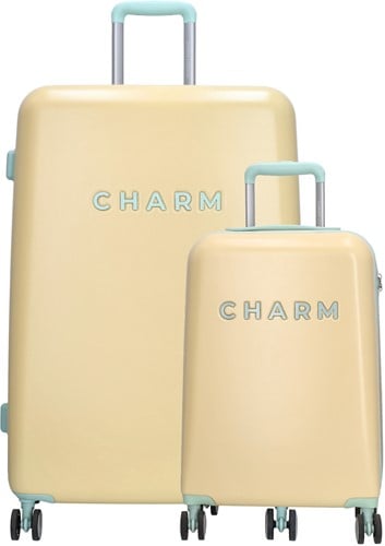 Charm London Capetown Kofferset 2 delig - TSA slot - Zachtgeel