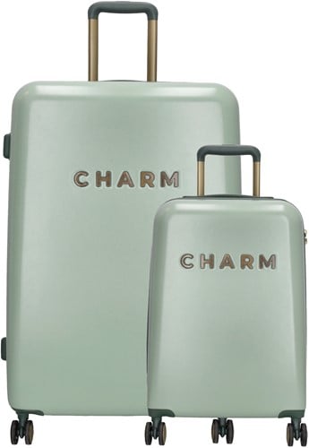 Charm London Capetown Kofferset - 2 delig - TSA slot - Lichtgroen