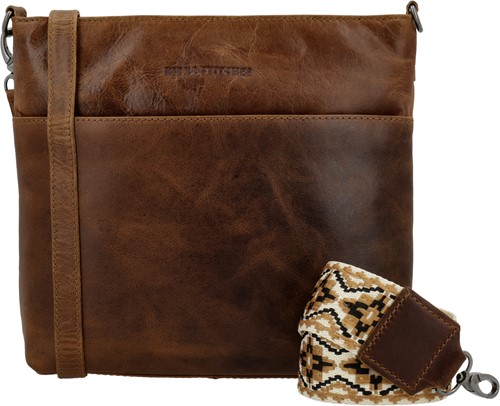 Hide & Stitches Next Navajo Leren Schoudertas - Bruin