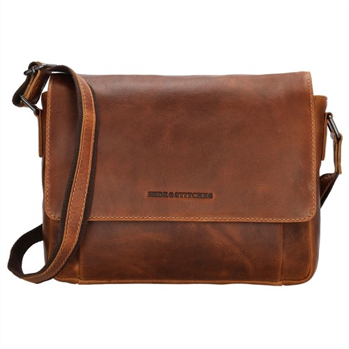 Hide & Stitches Japura Schoudertas - Cognac