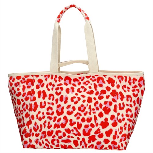 Zebra Trends Richelle Strandtas - Luipaardprint rood-3