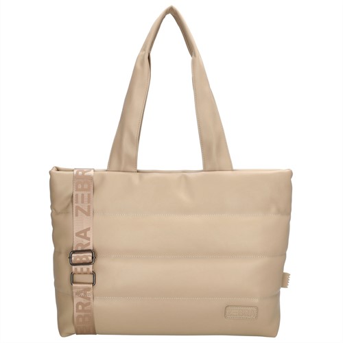 Zebra Trends Evie Shopper / Laptoptas - 15,6 inch - Lichttaupe