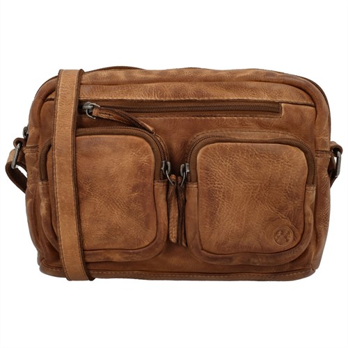 Hide & Stitches Paint Rock Schoudertas - Cognac
