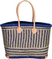 Beagles Bozaka Rieten Mand L / Strandtas - Blauw