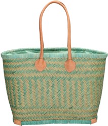 Beagles Bozaka Rieten Mand L / Strandtas - Mint