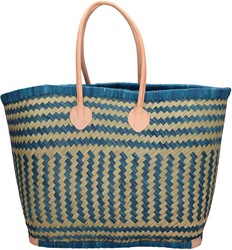 Beagles Bozaka Rieten Mand L / Strandtas - Turquoise