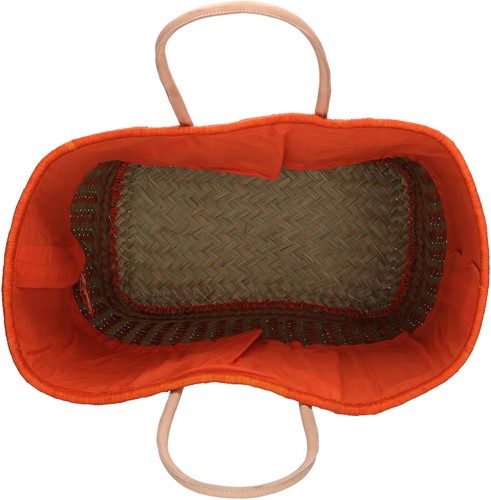 Beagles Bozaka Rieten Mand L / Strandtas - Oranje-2
