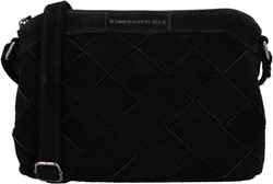Hide & Stitches Acadia Gevlochten Suede Leren Schoudertas - Zwart
