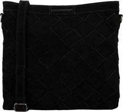 Hide & Stitches Acadia Gevlochten Suede Leren Schoudertas - Hobotas - Zwart