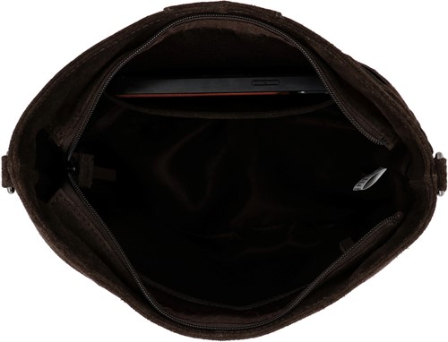 Hide & Stitches Acadia Gevlochten Suede Leren Schoudertas - Hobotas - Donkerbruin-2