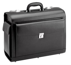 D&N Pilotenkoffer / Attaché koffer Splitleer - Zwart