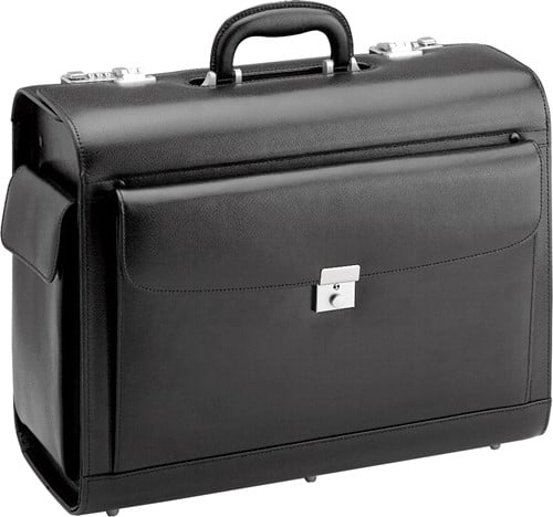D&N Pilotenkoffer / Attaché koffer Splitleer - Zwart