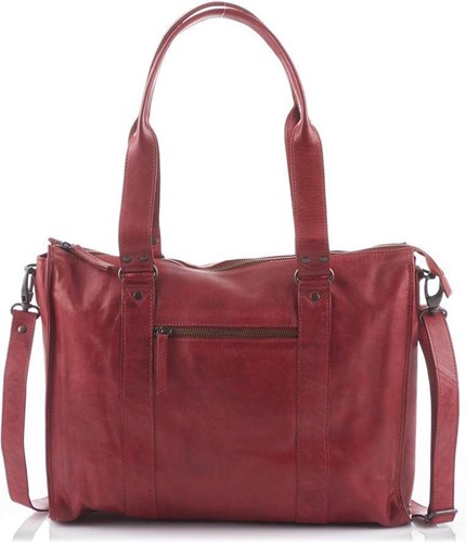 Bear Design Mea Leren Schoudertas / Laptoptas 13,3 - Rood