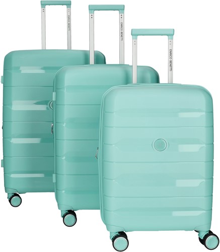Enrico Benetti Montreal 3 delige PP Kofferset - Expandable - TSA Slot - Mintgroen