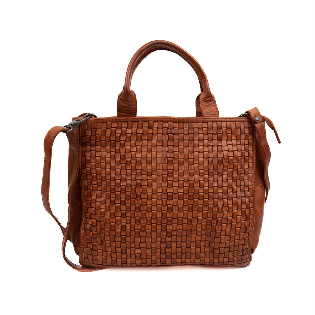 Leren handtas 2025 cognac