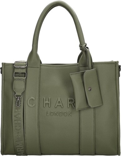 Charm London Bond Laptoptas - 15,6 inch - Natuur Groen