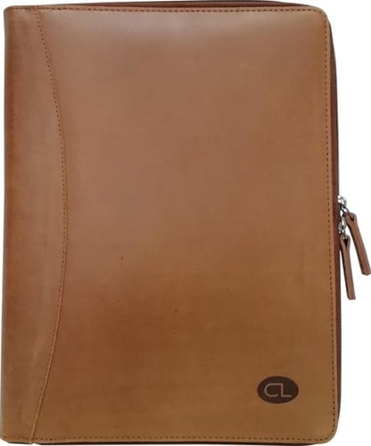 Castillo  Hunter Scariff schrijfmap met rits Cognac