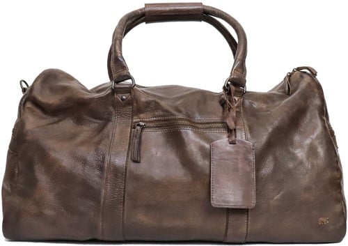 Bear Design Ruben Leren Weekendtas - Bruin