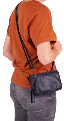 Bear Design Umi 2 Leren Schoudertas / Clutch - Blauw-3