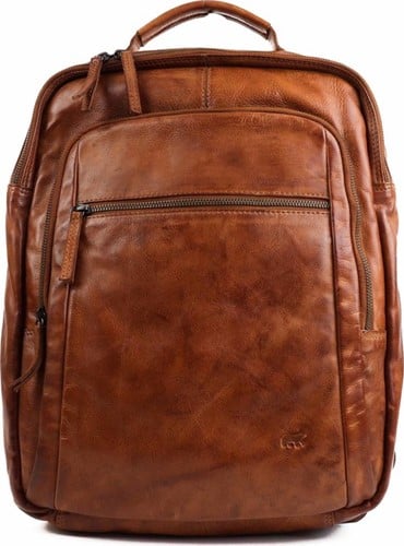 Bear Cow Lavato Laptop Rugzak / Rugtas Ties 15,4 Cognac"