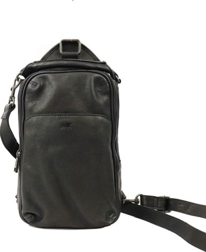 Bear Callisto Pelle Mavery Leren Crossbodytas / Rugzak / Rugtas Black